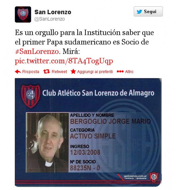 il papa ed il calcio sul web