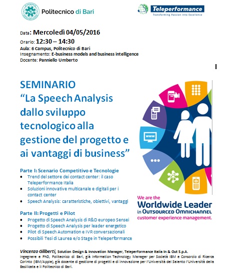 eminario di Teleperformance all'università di Bari